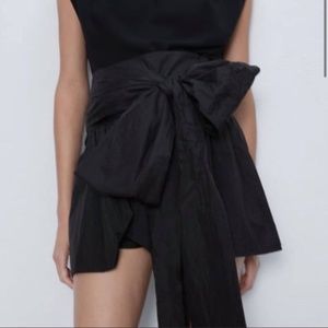 Black Bow Tie Zara Skirt